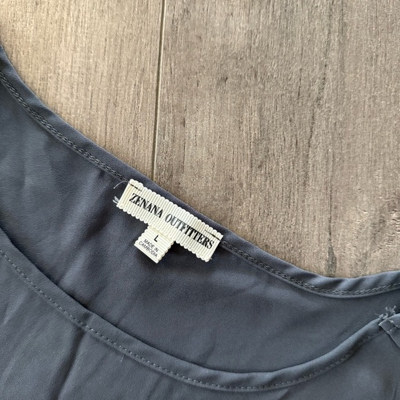 New Buckle Stone Grey Oversized Roll Sleeve Blouse - Picture 5 of 7